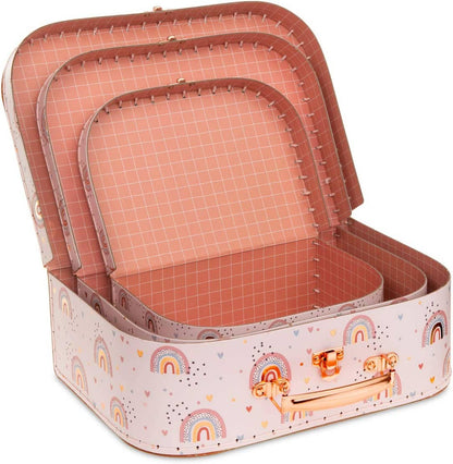 Set of 3 Suitcases - Boho Rainbow - Twinkle Twinkle Little One