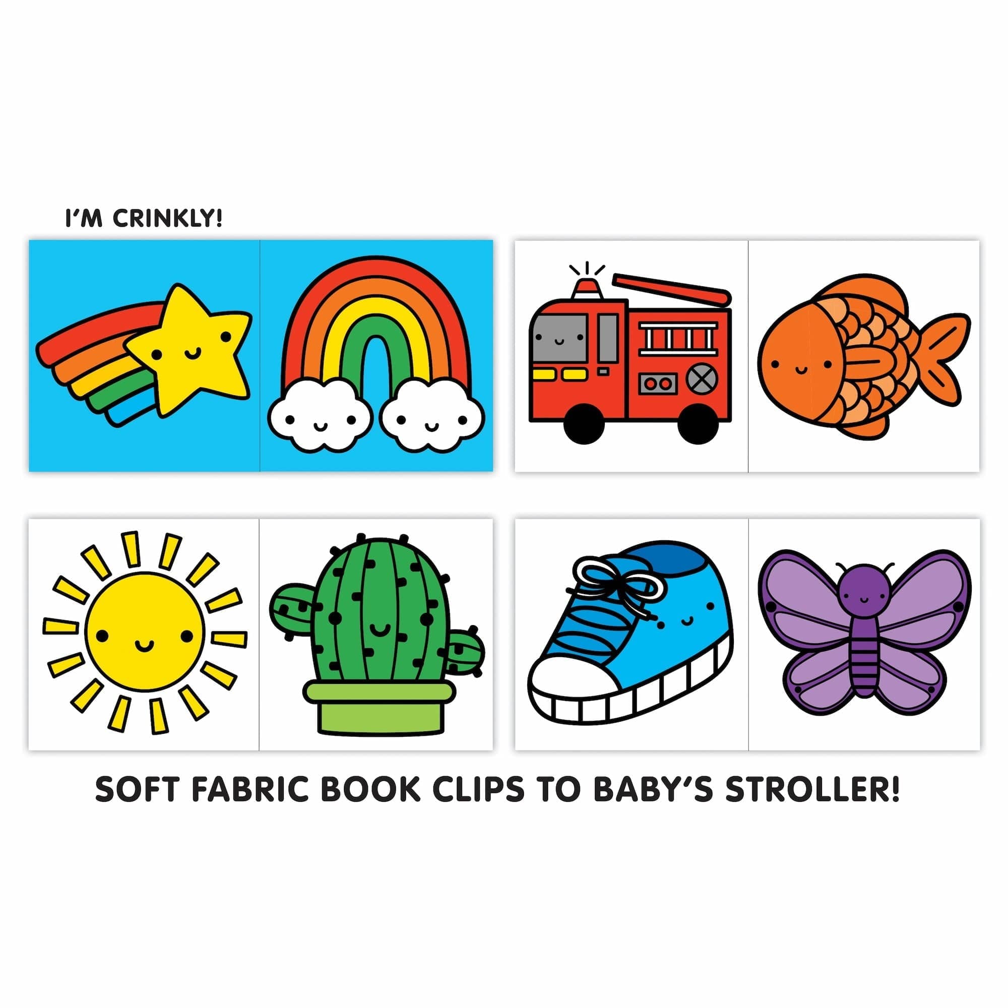 Rainbow World Crinkle Fabric Stroller Book - Twinkle Twinkle Little One