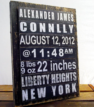 Retro Subway Birth Announcement Sign