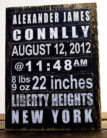 Retro Subway Birth Announcement Sign