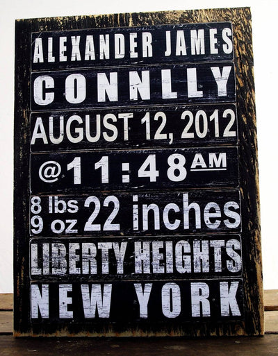 Retro Subway Birth Announcement Sign