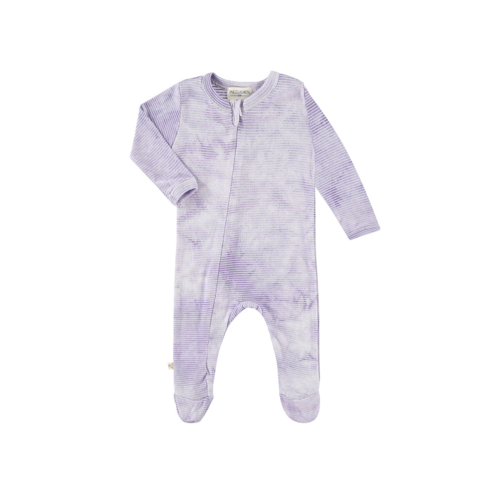 Marble Purple Baby Stripe Seamless Zipper Footie - Twinkle Twinkle Little One