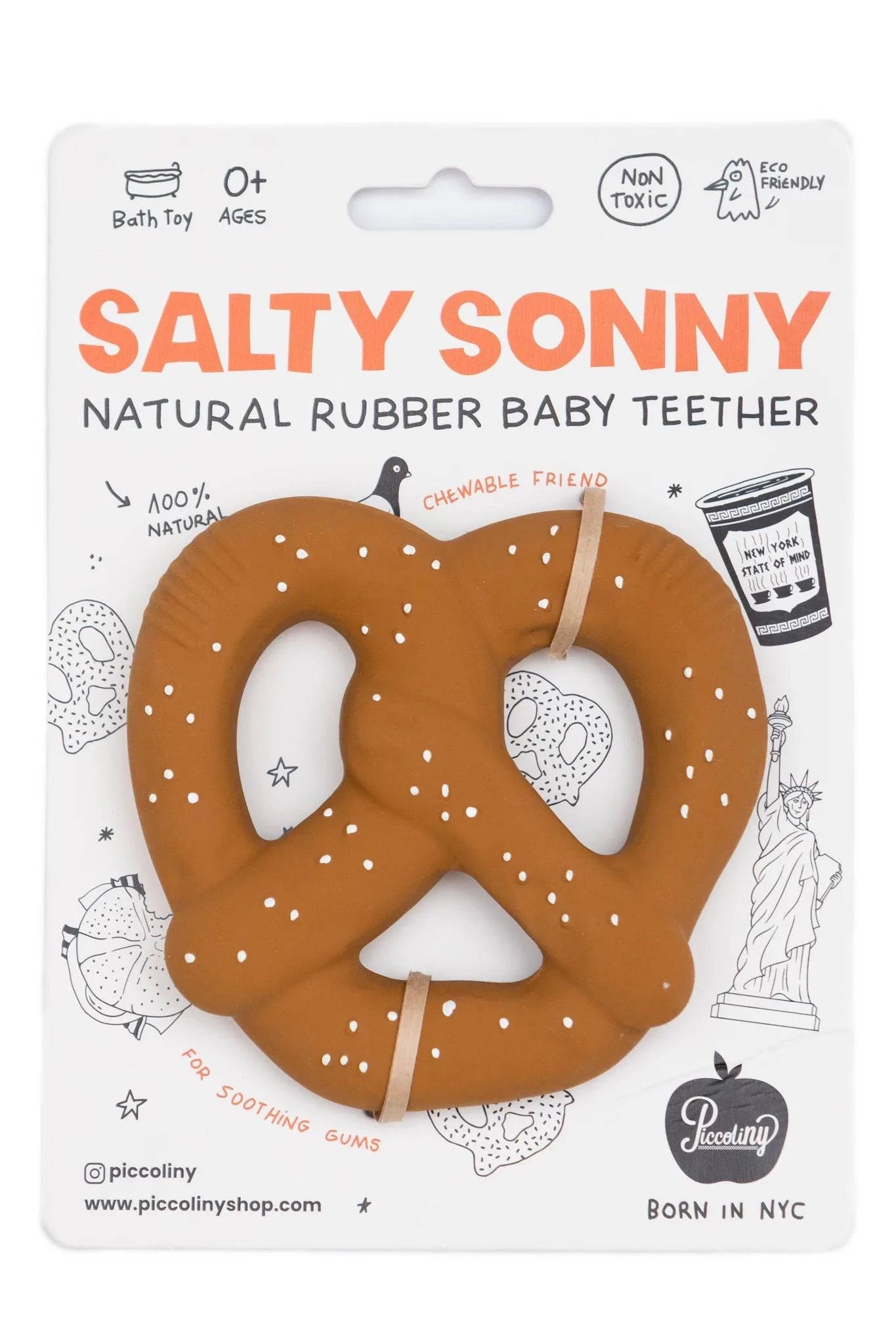 Salty Sonny Natural Rubber Baby Teether - Twinkle Twinkle Little One