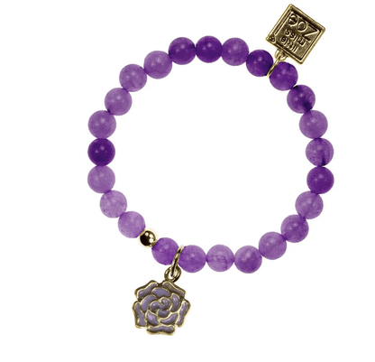 Rose Charm Gemstone Stretch Bracelet - Twinkle Twinkle Little One