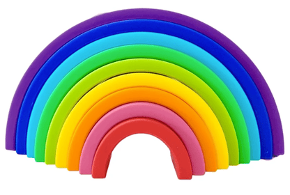 Sugar + Maple 9 piece Silicone Stacking Rainbow - Twinkle Twinkle Little One