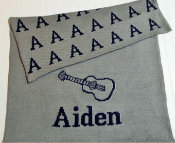 Motif & Letters Double Cotton Knit Blanket - Twinkle Twinkle Little One