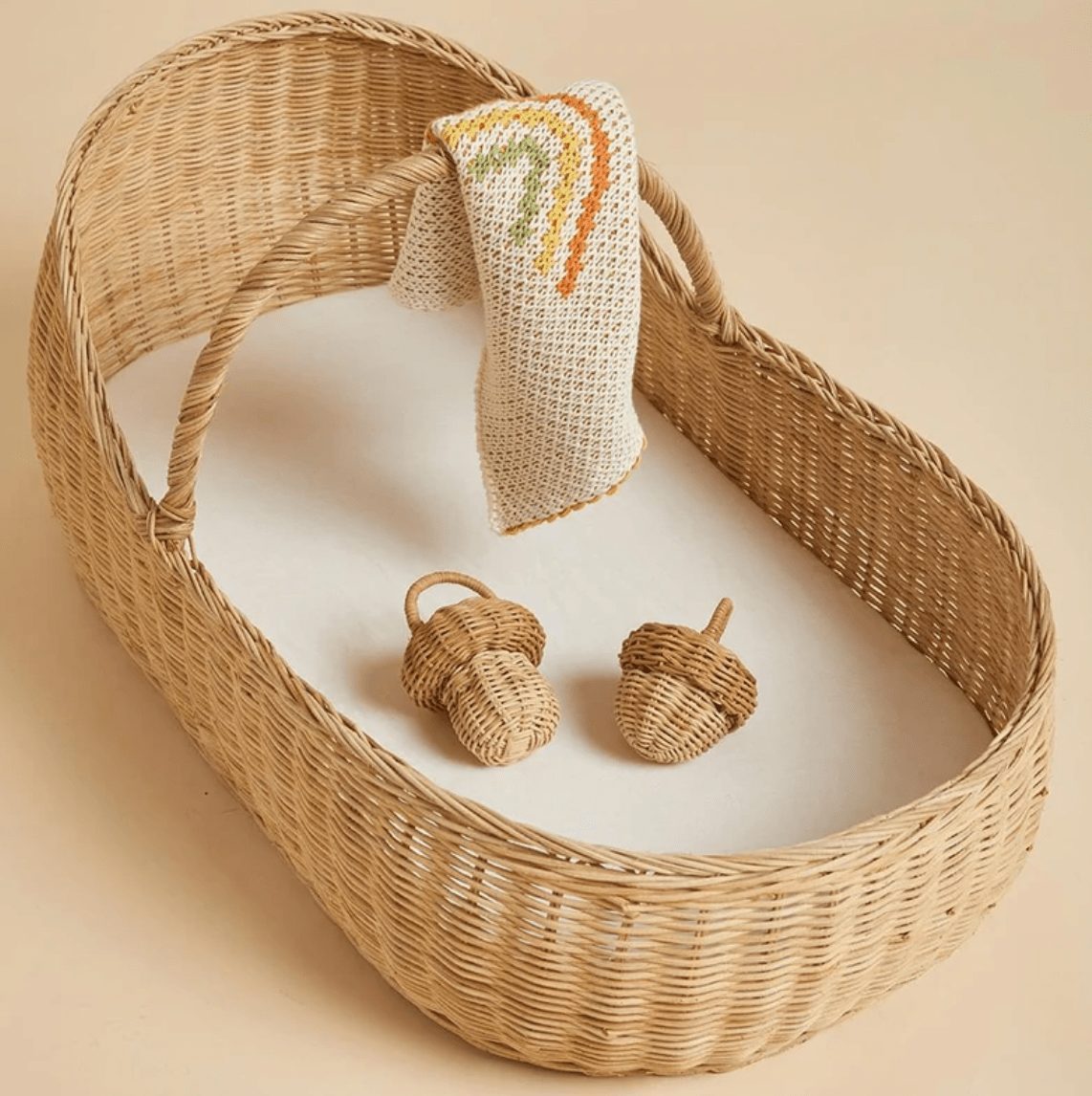 Rattan Acorn Rattle - Twinkle Twinkle Little One