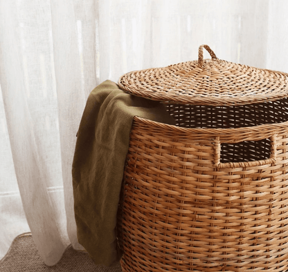 Rattan Tuscan Lidded Storage Basket - Twinkle Twinkle Little One