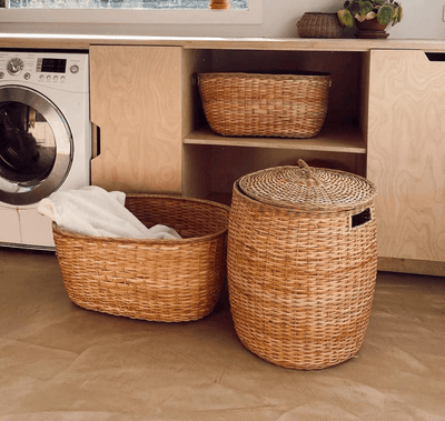 Rattan Tuscan Lidded Storage Basket - Twinkle Twinkle Little One