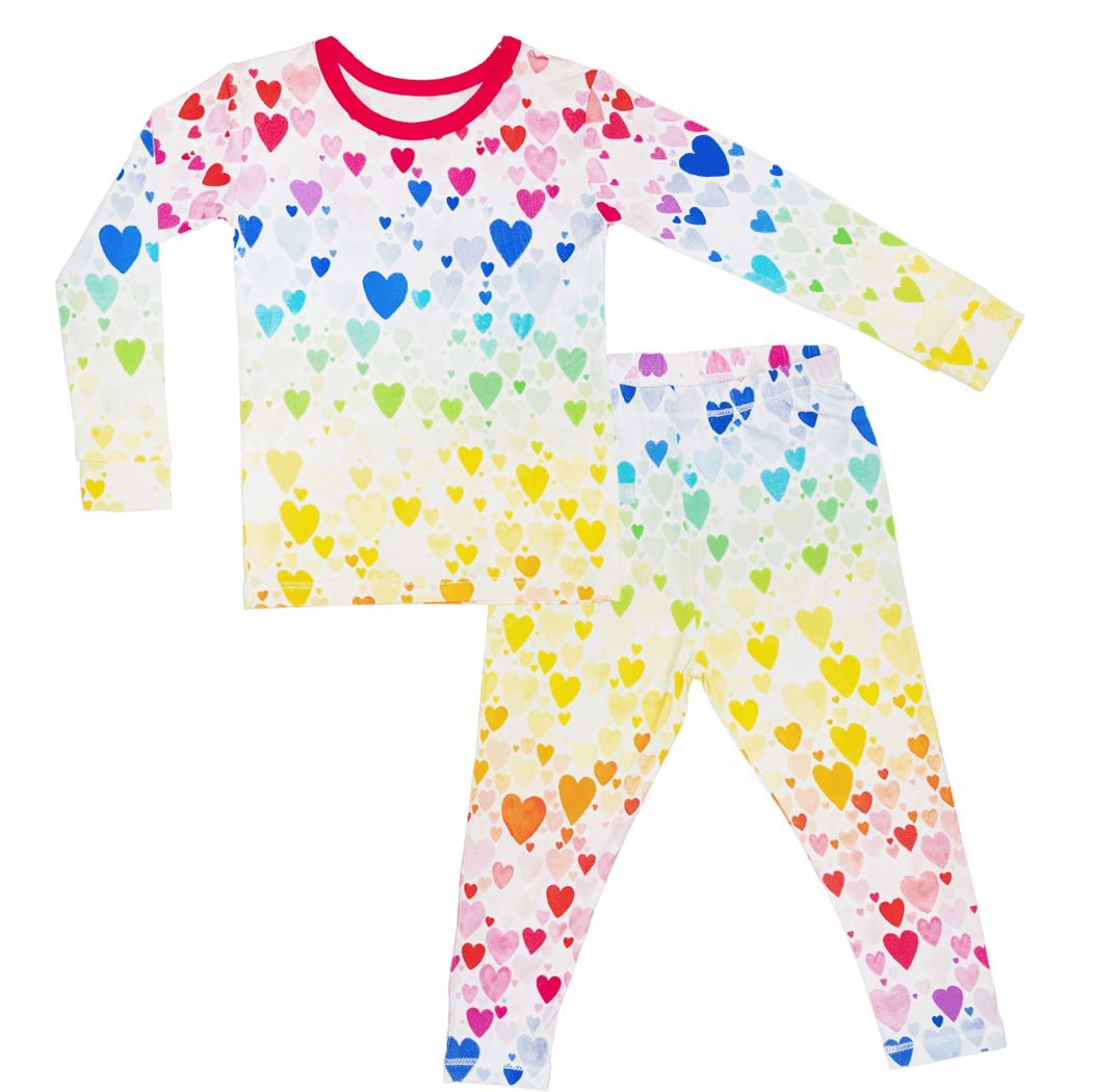 Rainbow Hearts Two Piece Jammies - Twinkle Twinkle Little One