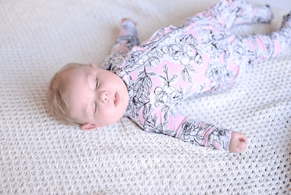 Allie Floral Ruffle Footie - Twinkle Twinkle Little One