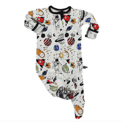 Space Doodle Bamboo Footed Sleeper - Twinkle Twinkle Little One