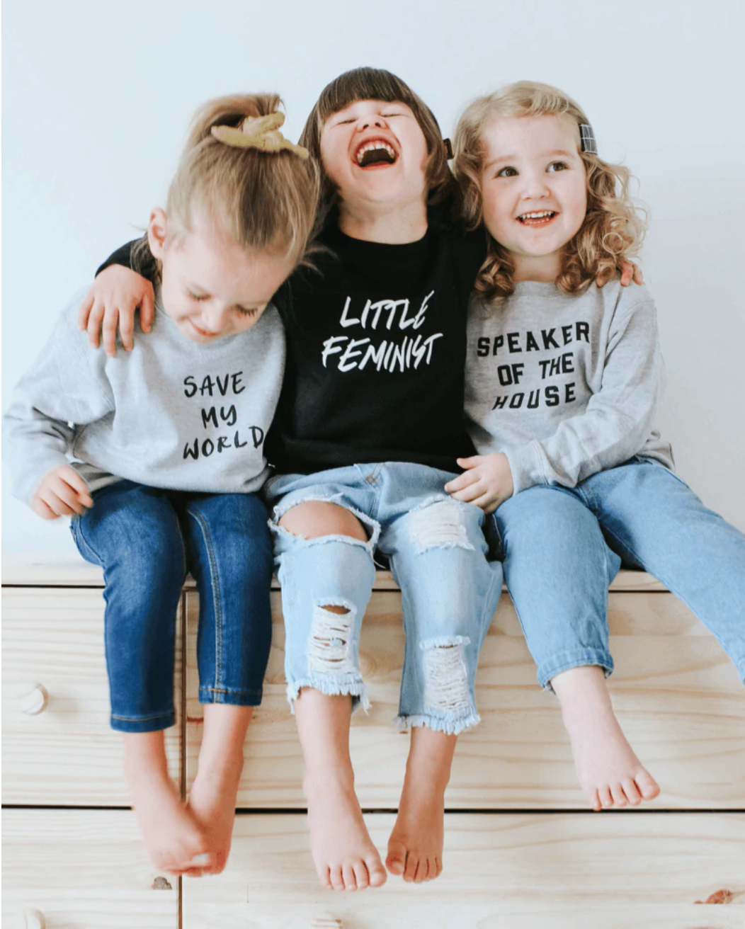 Little Feminist Long Sleeve Kids Sweatshirt - Twinkle Twinkle Little One