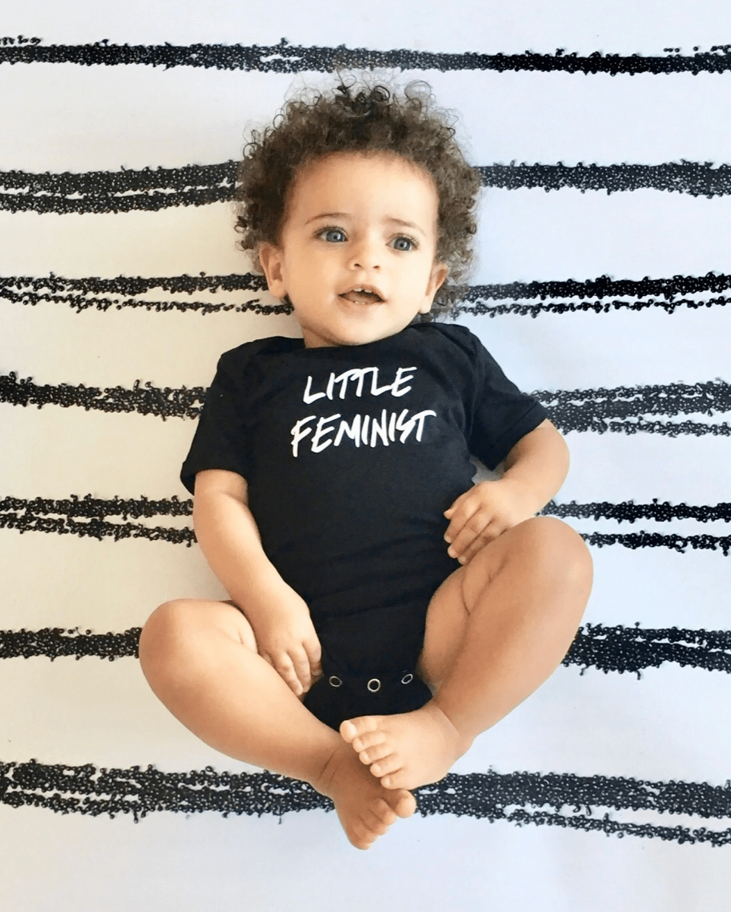 Little Feminist Short Sleeve Black Baby Bodysuit - Twinkle Twinkle Little One