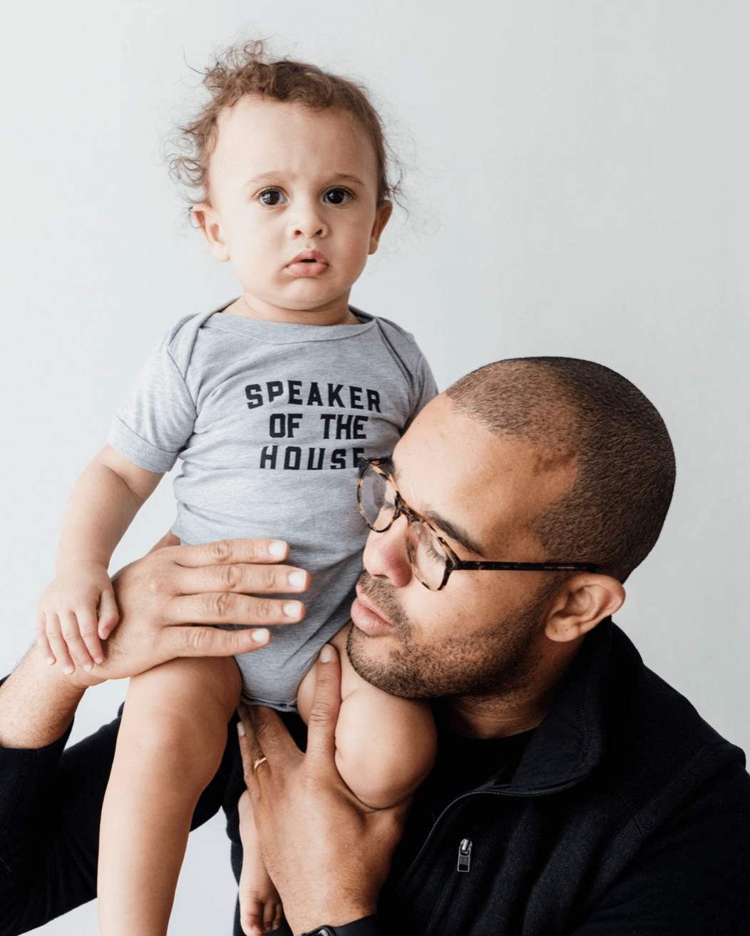 Speaker of the House Short Sleeve Grey Baby Bodysuit - Twinkle Twinkle Little One