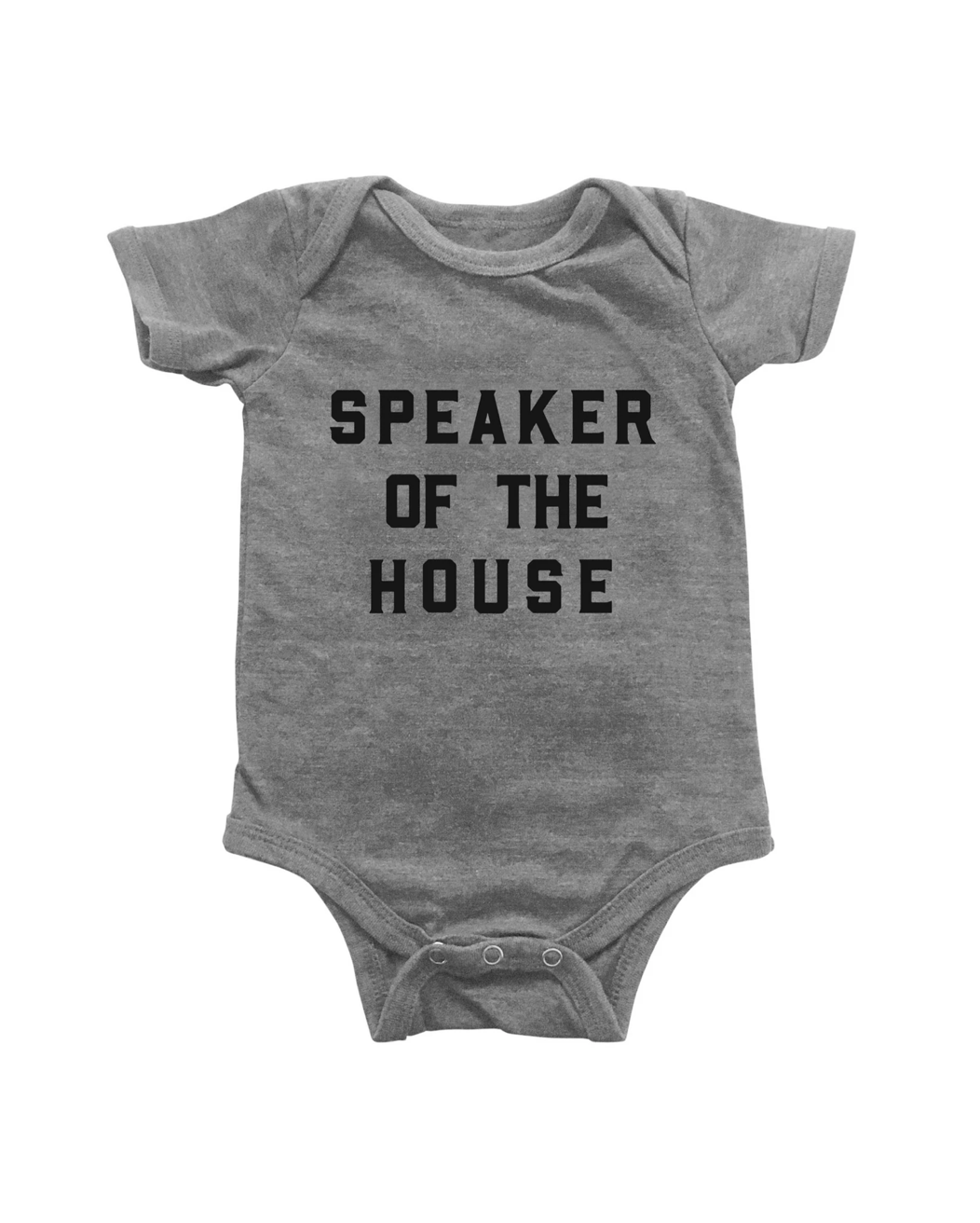 Speaker of the House Short Sleeve Grey Baby Bodysuit - Twinkle Twinkle Little One