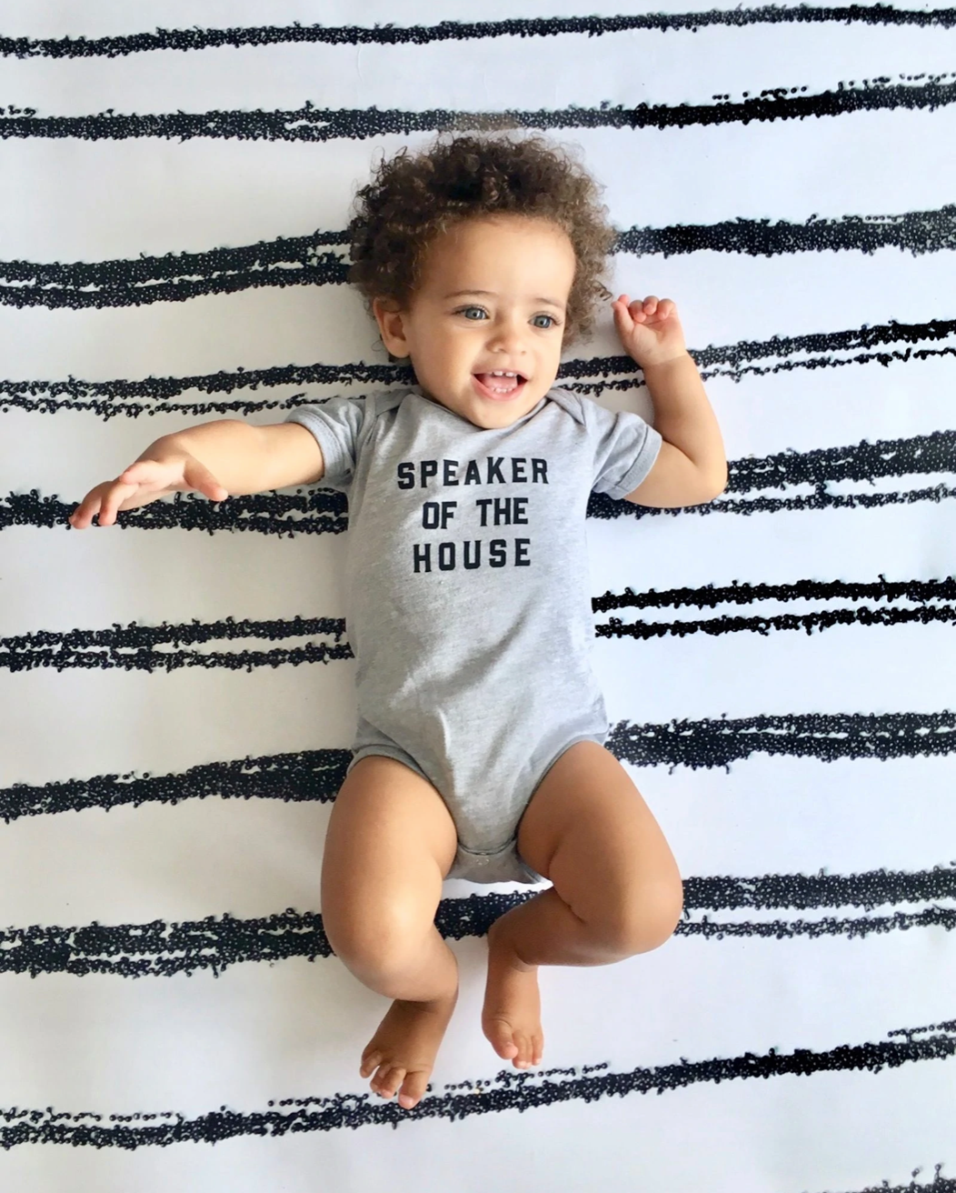 Speaker of the House Short Sleeve Grey Baby Bodysuit - Twinkle Twinkle Little One