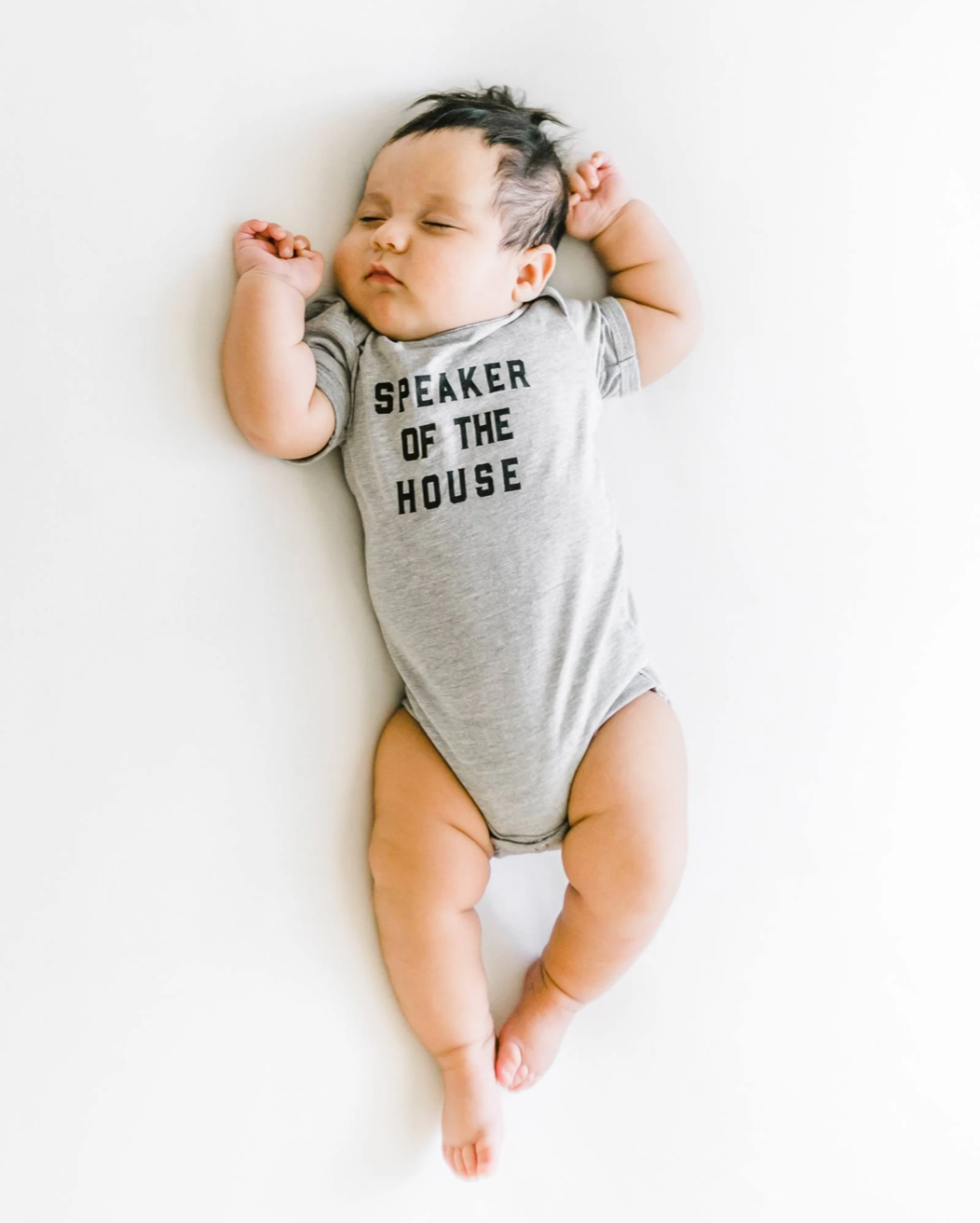 Speaker of the House Short Sleeve Grey Baby Bodysuit - Twinkle Twinkle Little One