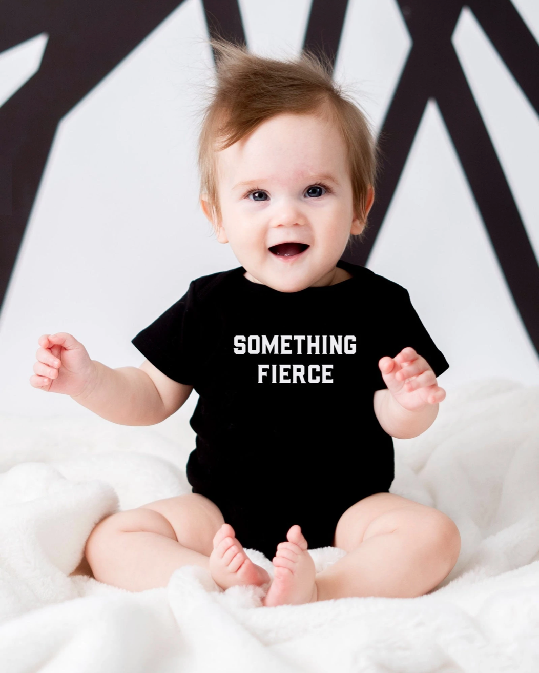 Something Fierce Short Sleeve Black Baby Bodysuit - Twinkle Twinkle Little One