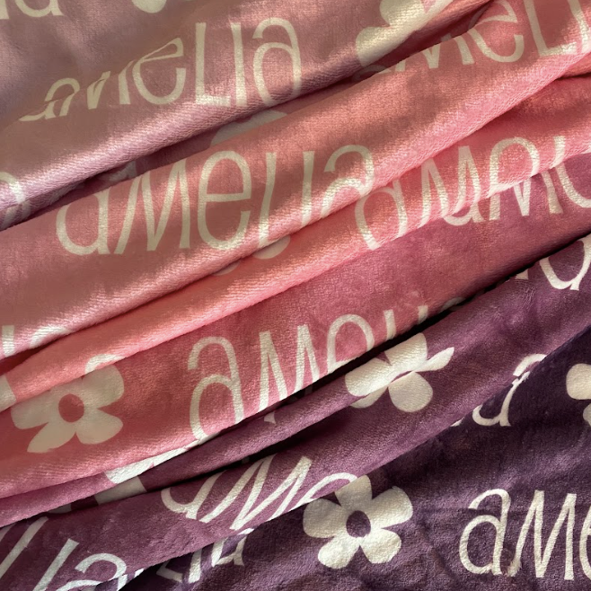 Sugar + Maple Plush Minky Fleece Personalized Blanket | Princess Ombre - Twinkle Twinkle Little One