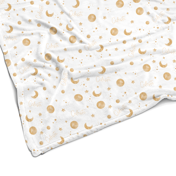 Sugar + Maple Plush Minky Fleece Personalized Blanket | Among the Stars - Twinkle Twinkle Little One