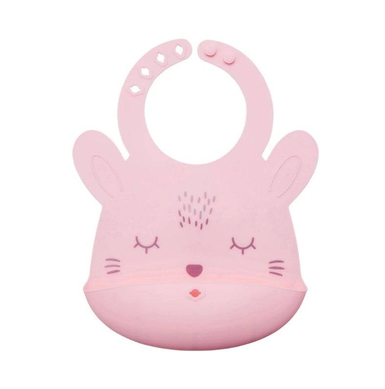 Silicone Roll-up Bib - Rose Bunny - Twinkle Twinkle Little One