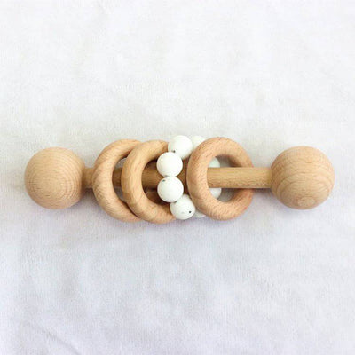 Silicone Wood Toy & Teething Rattle - Twinkle Twinkle Little One