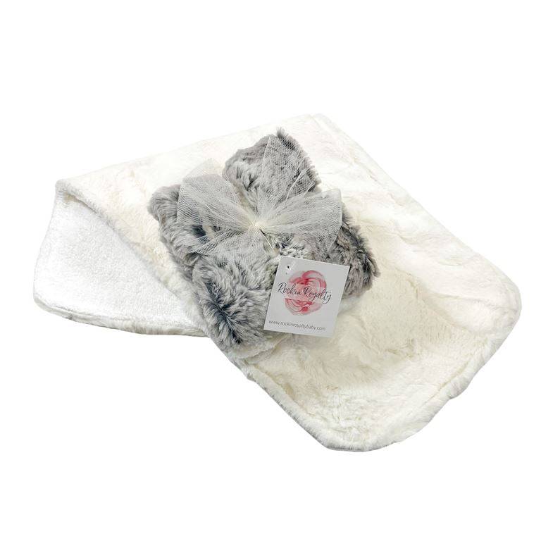 Silver Snow Fox Burp Cloth Set - Twinkle Twinkle Little One