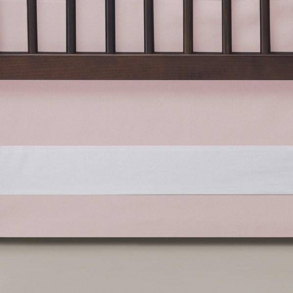 Solid Band Crib Skirt in Blush