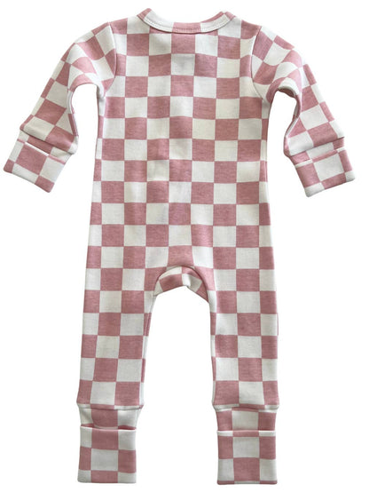 Strawberry Shortcake Checkerboard Organic 2-Way Zip Romper - Twinkle Twinkle Little One