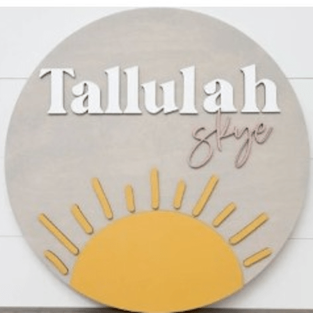Round Personalized Wood Name Sign | Sunshine - Twinkle Twinkle Little One