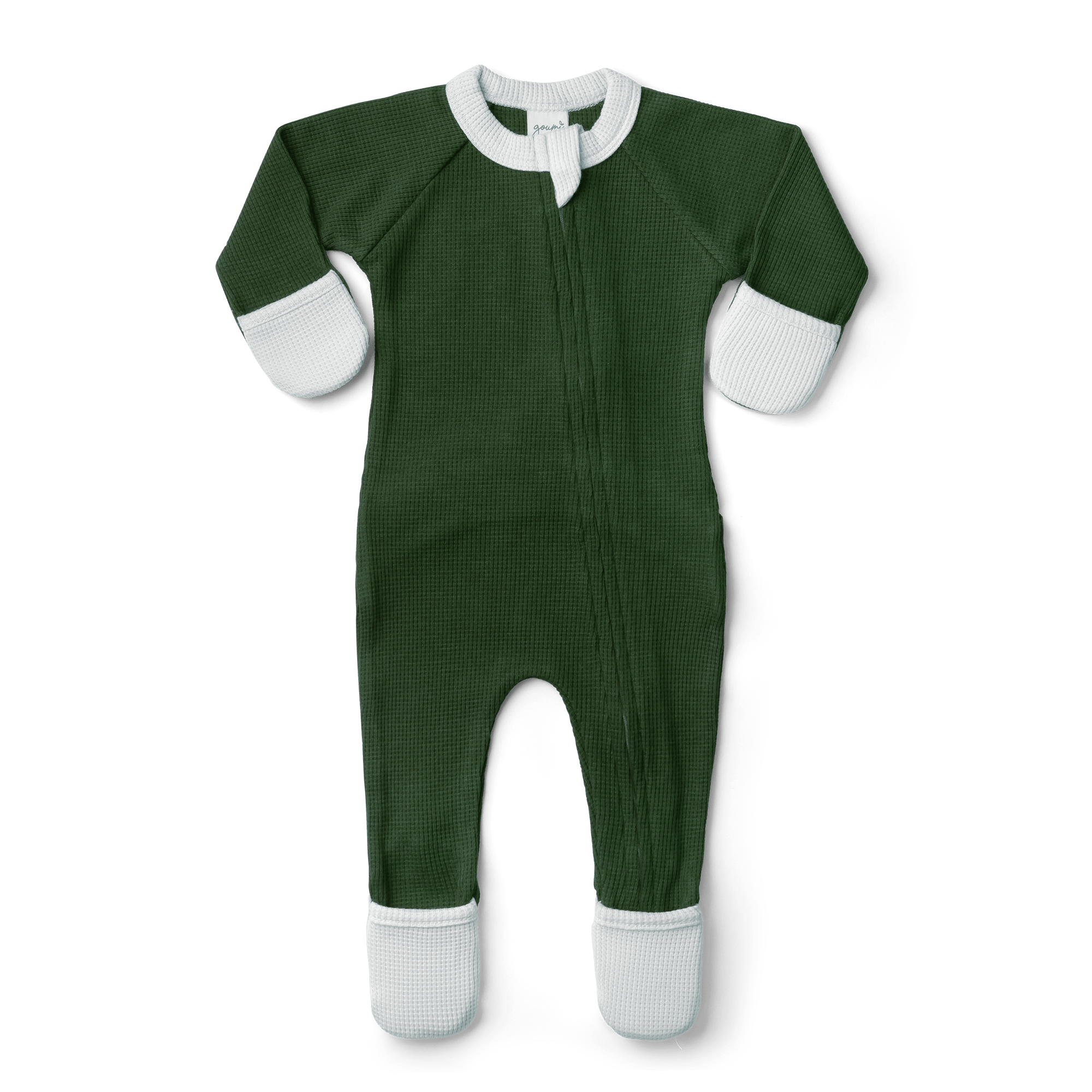Thermal Bamboo Organic Cotton Footie - Pine - Twinkle Twinkle Little One