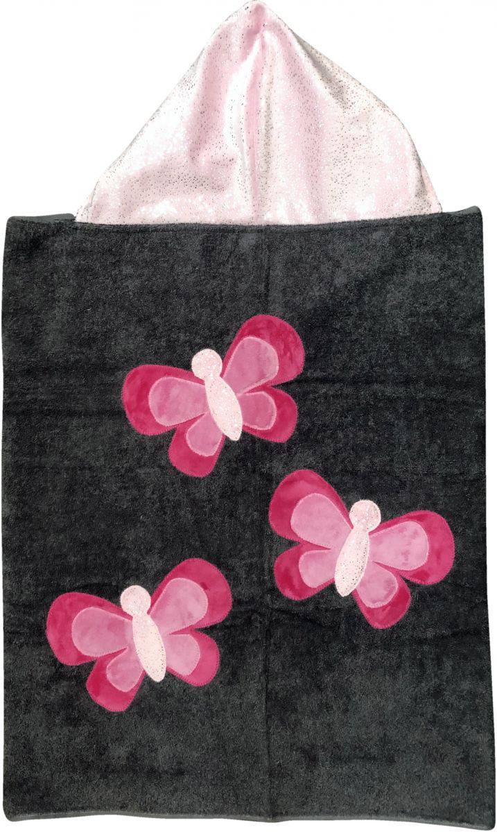 Three Little Butterflies Black Hooded Towel - Twinkle Twinkle Little One