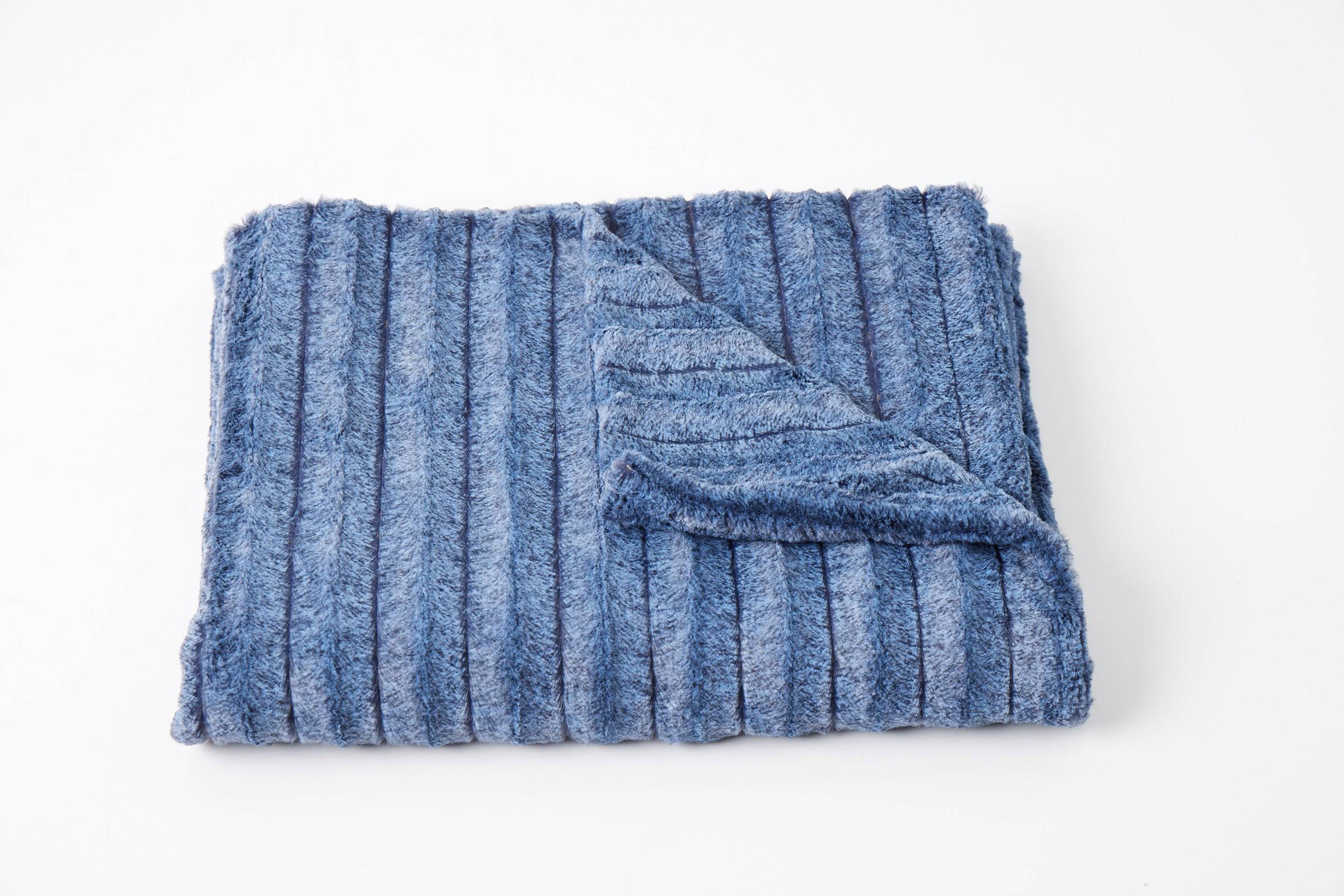 Duotone Chambray Channel Faux Fur Crib Blanket - Twinkle Twinkle Little One