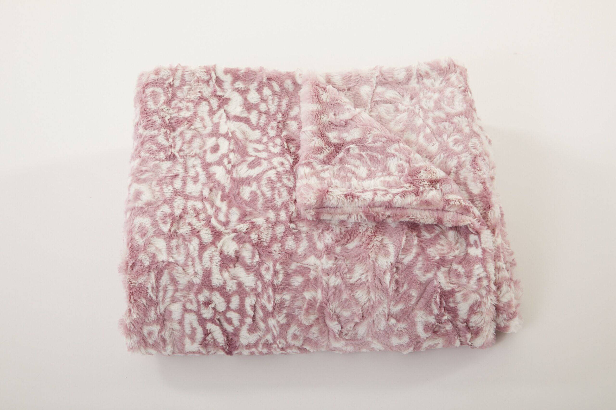 Wild Jacquard Pink Berry Faux Fur Crib Blanket - Twinkle Twinkle Little One