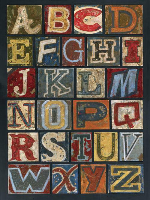 Vintage Alphabet - Canvas Reproduction