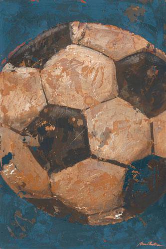 Vintage Soccer Ball - Blue - Canvas Reproduction