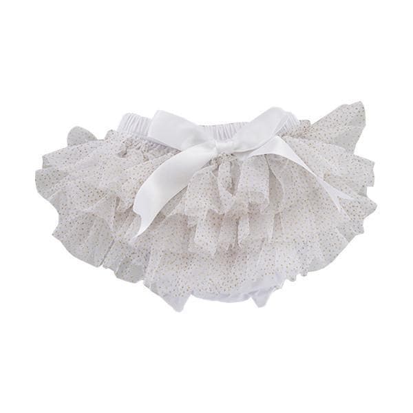 White, Gold Glitter Tutu Bloomer & Headband Set - Newborn - Twinkle Twinkle Little One