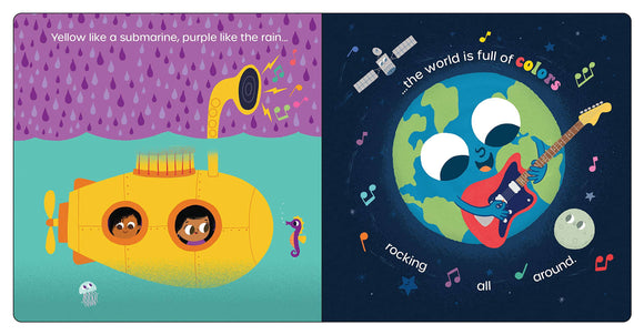 Yellow Like a Submarine, Purple Like the Rain: A Rocking Book of Colors Board Book - Twinkle Twinkle Little One
