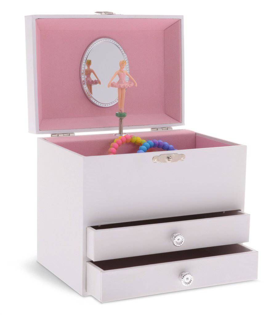 Musical Jewelry Box w/ 2 Pullout Drawers White - Twinkle Twinkle Little One