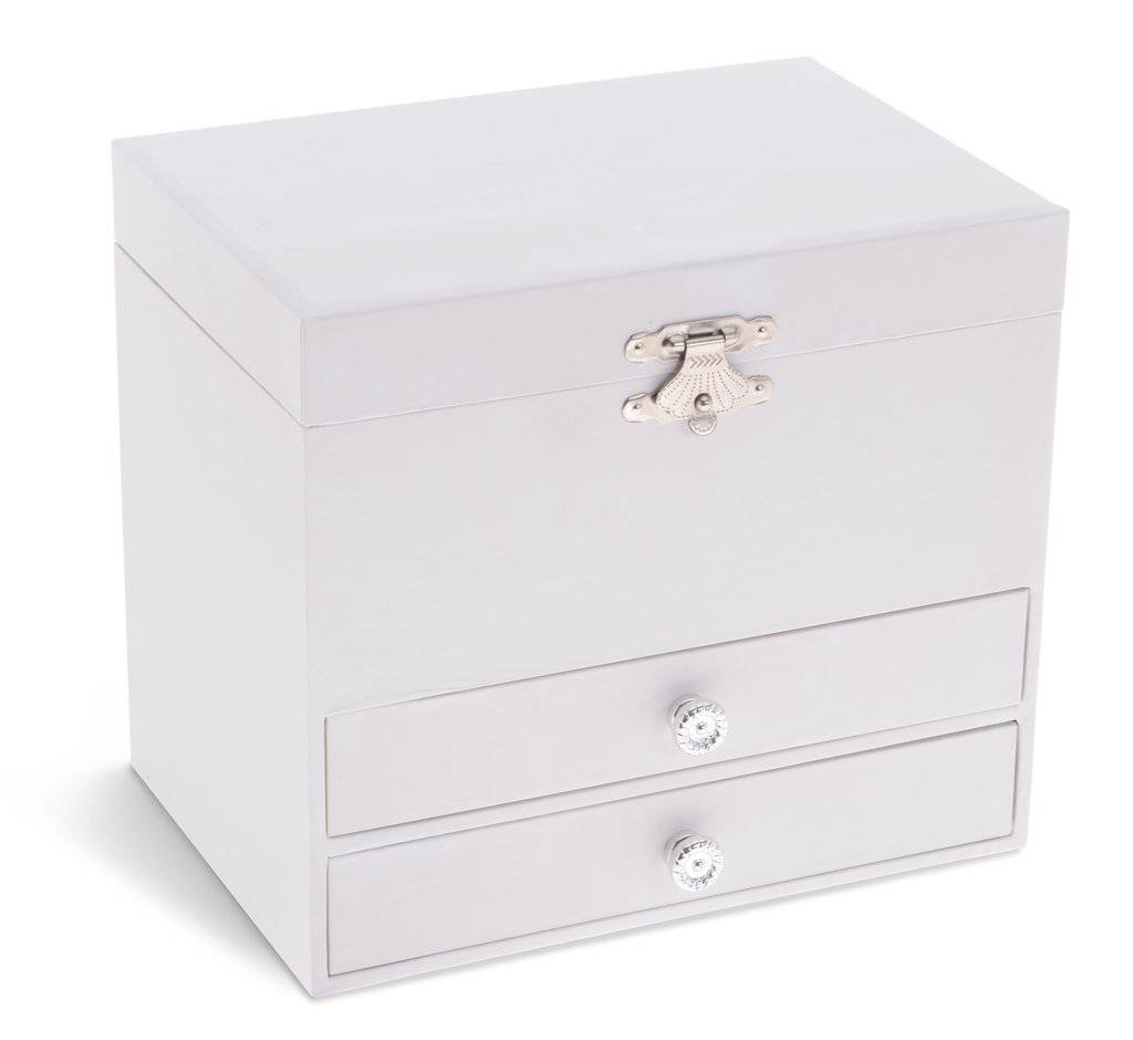 Musical Jewelry Box w/ 2 Pullout Drawers White - Twinkle Twinkle Little One