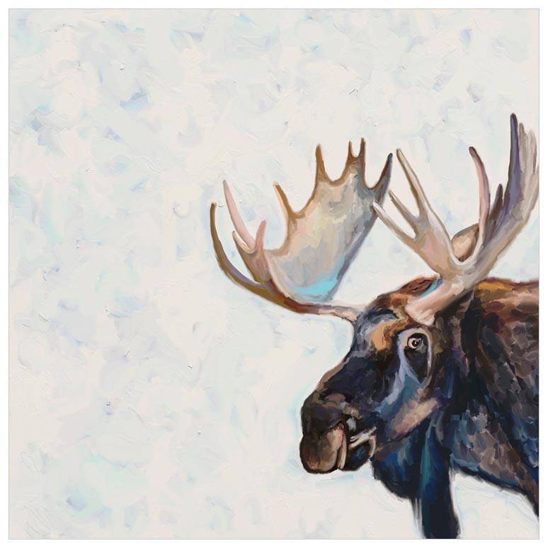 Adult Moose Canvas Wall Art - Twinkle Twinkle Little One