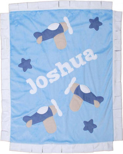 Airplanes Boogie Baby Crib Blanket with Trim