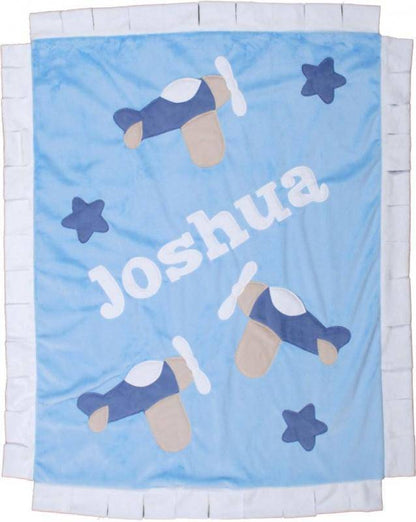 Airplanes Boogie Baby Crib Blanket with Trim