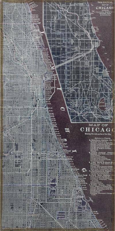 Antique Map of Chicago Canvas