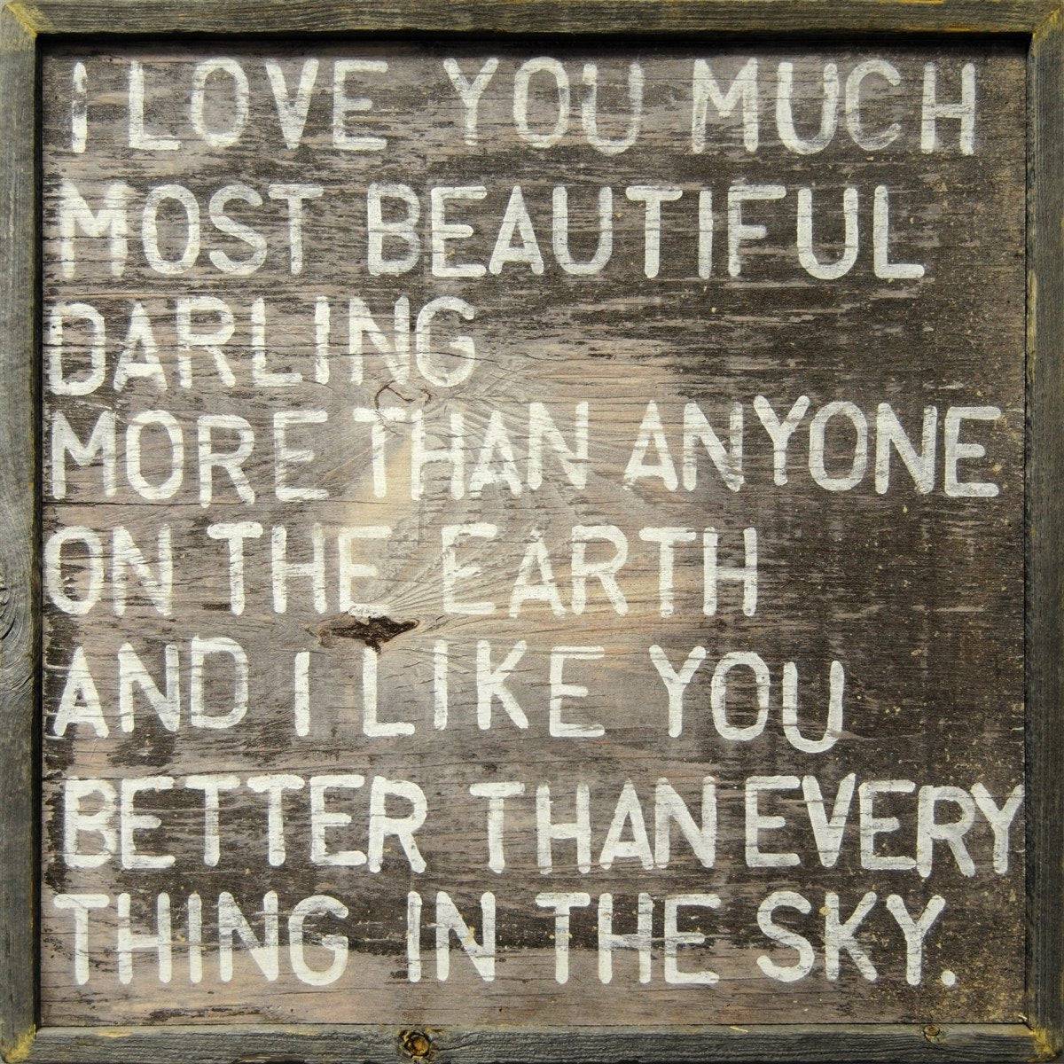 I Love You Much Reclaimed Wood Wall Art