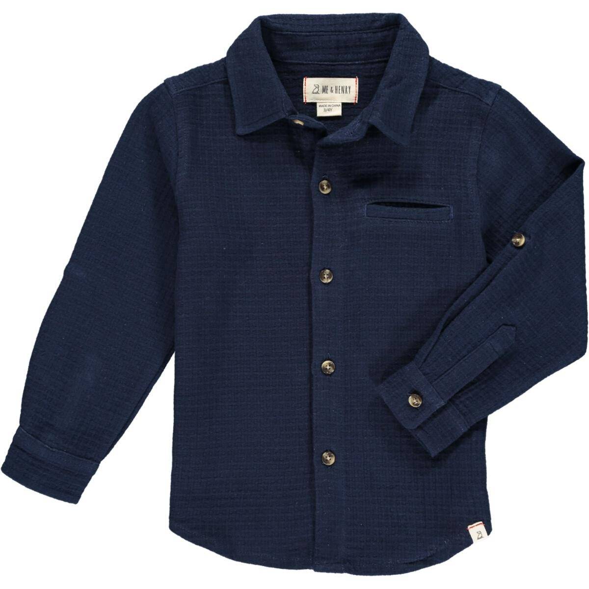 Atwood Shirt - Navy Waffle - Twinkle Twinkle Little One