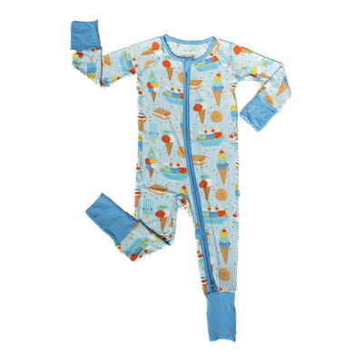 Blueberry Ice Cram Social Bamboo Viscose Zippy - Twinkle Twinkle Little One