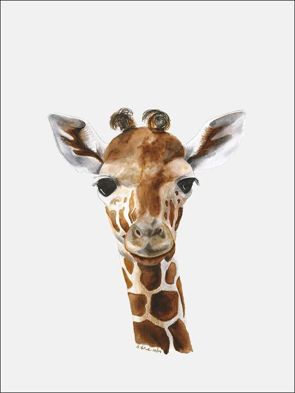 Baby Giraffe Portrait Canvas