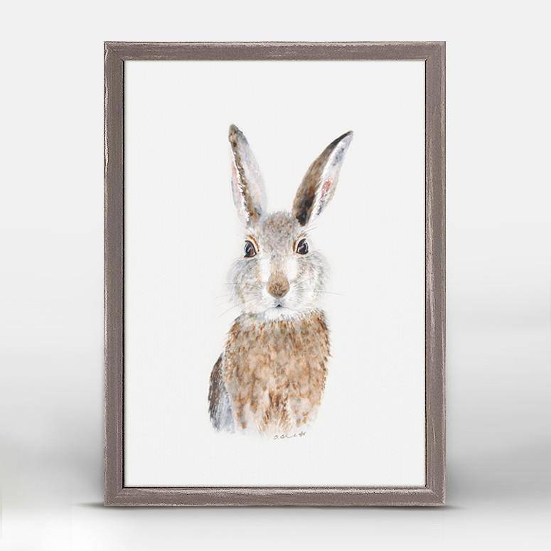 Baby Rabbit Portrait Mini Framed Canvas